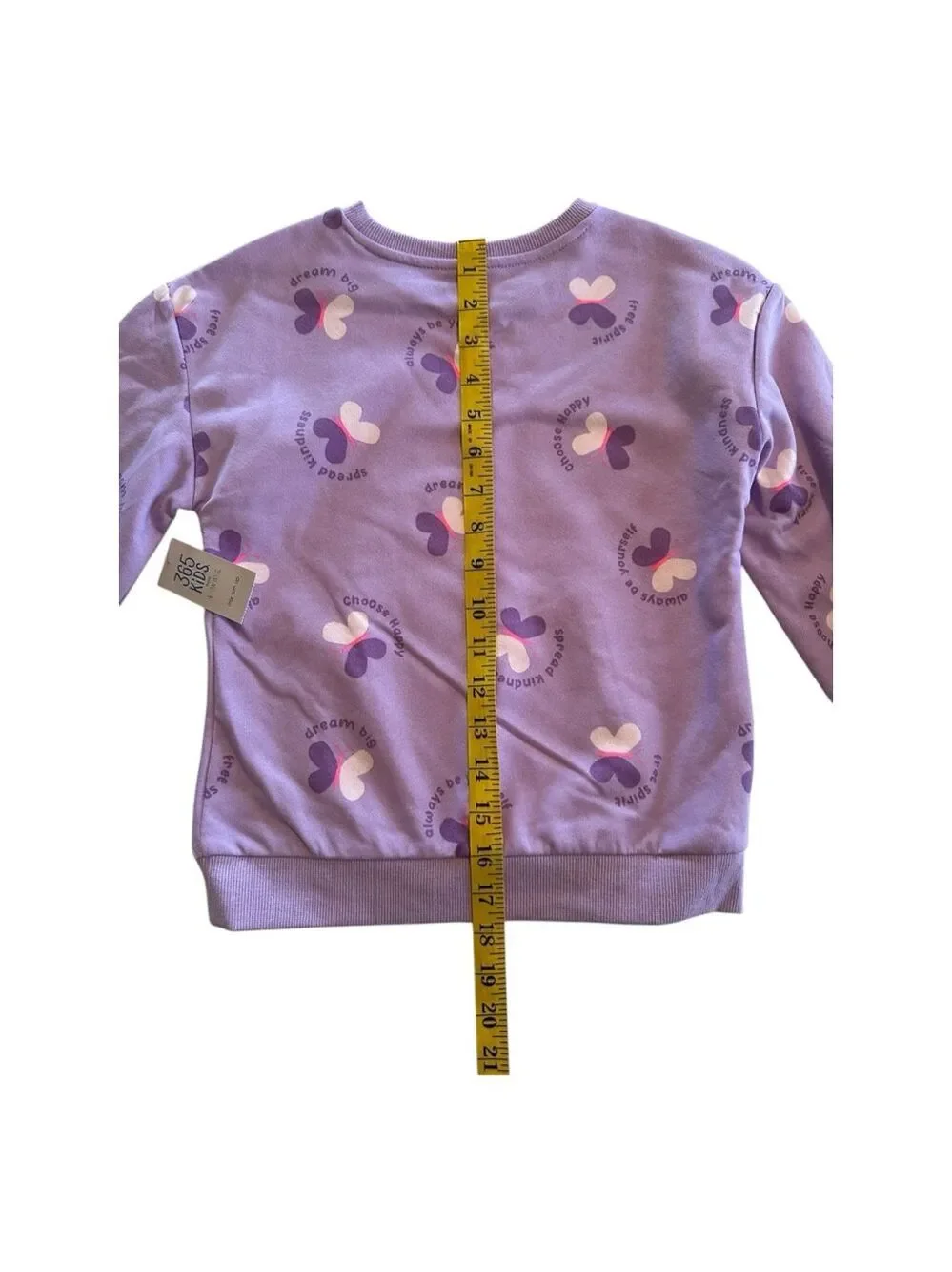 Garanimals Girls 7 Sweatshirt Purple Hippie Dream Big Butterfly Long Sleeve NWT